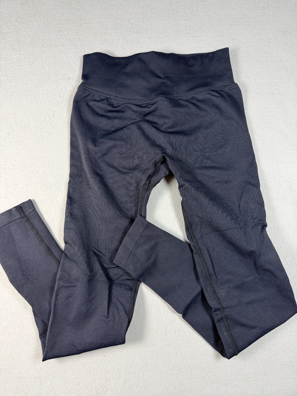 Black Scrunch Butt Compression Leggings Womens Small Seamless 25"